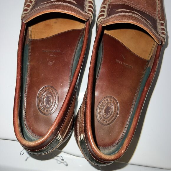 HS Trask Bozeman Brown Pebbled Leather Penny Loafer Mens 9 1/2 M Driving Shoe main image 7